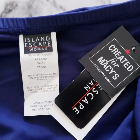 Island Escape Skirtini Skirt Swimwear Navy Blue Built-In Brief Size 18 W - Picture 6 of 8